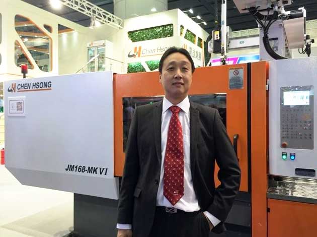 Stephen Chung with injection molding machine- JM168